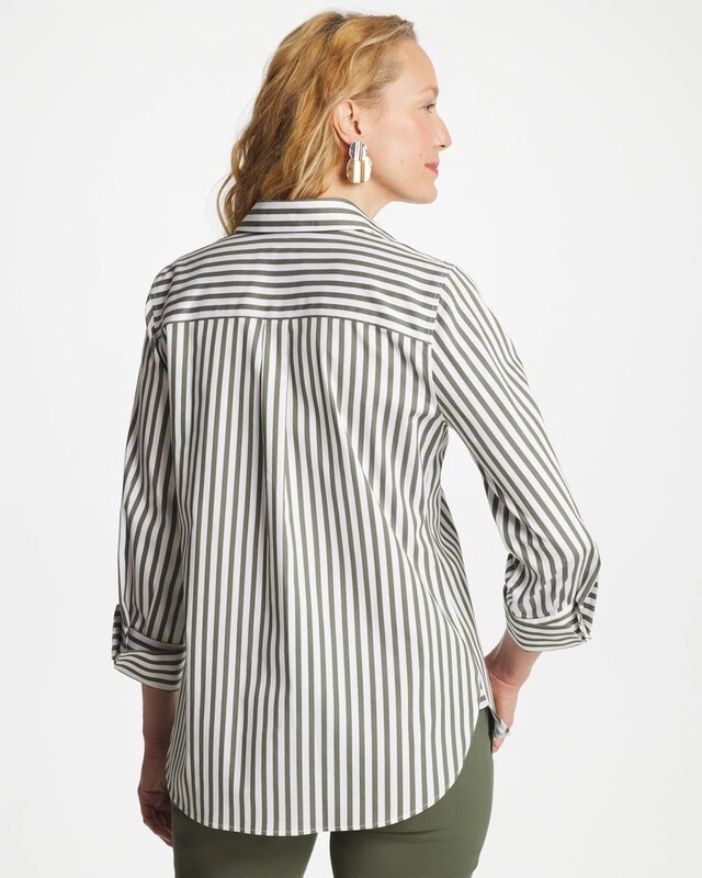 No Iron Stretch Striped Shirt - image 3
